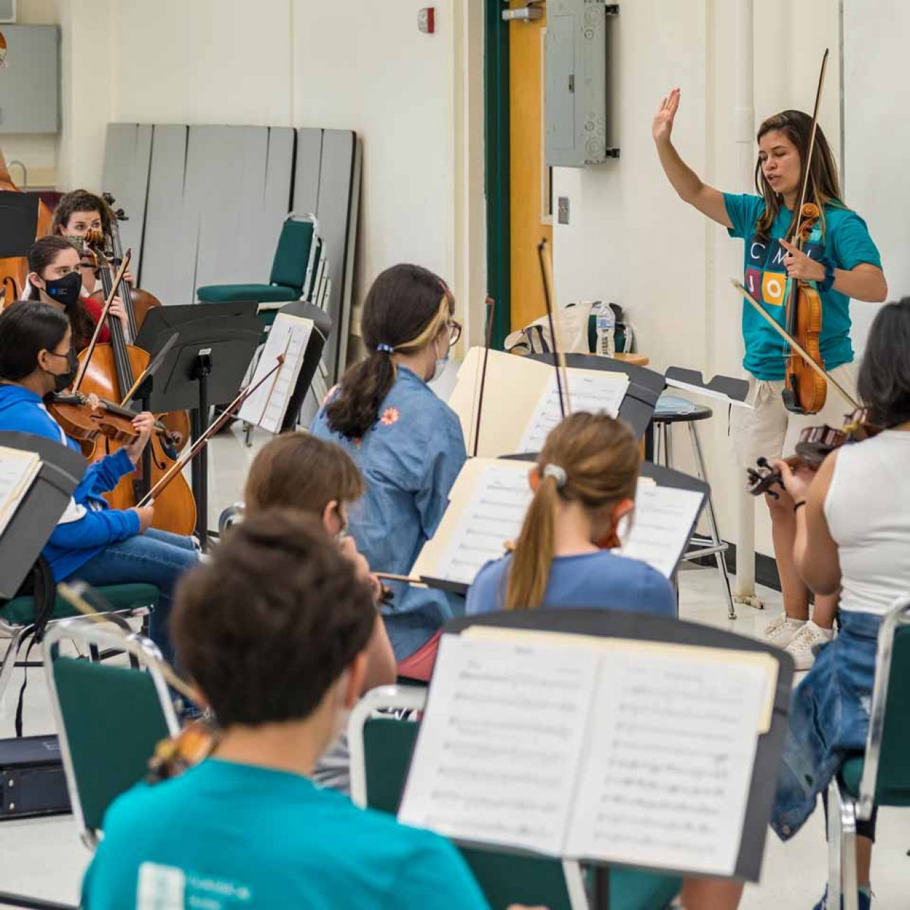 Photo of music students