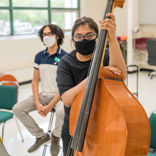 Photo of music students