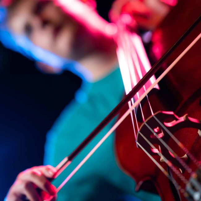 Boy playing the violin