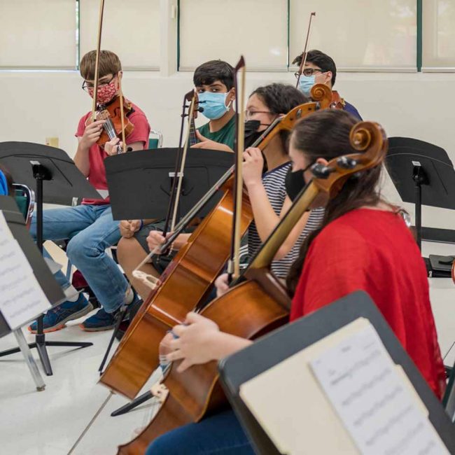 Photo of music students