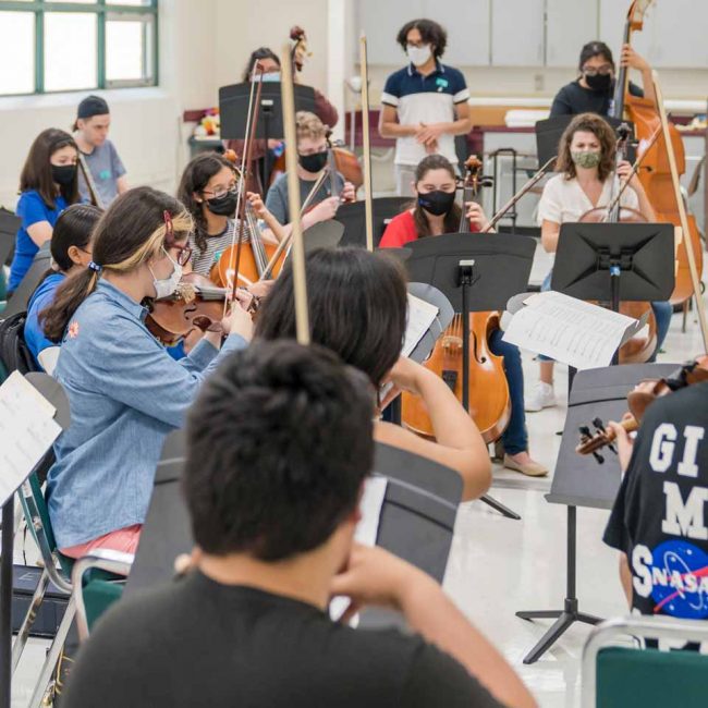 Photo of music students