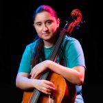Photo of Ángela Tijerina with her cello